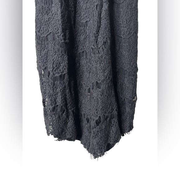 Free People Intimates Black Lace Button Back Mini Dress Size Large - Picture 4 of 10